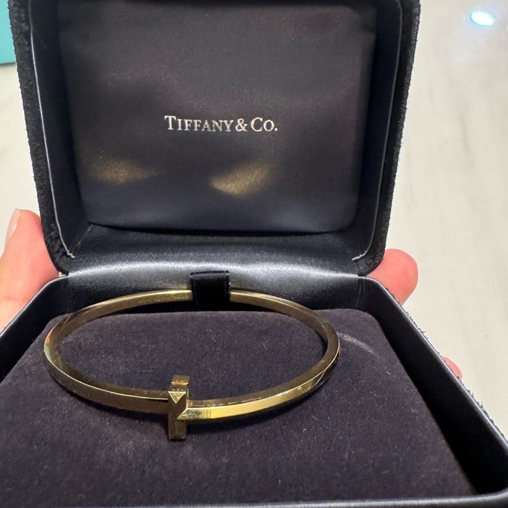 Authentic Tiffany & Co. T Gold Bracelet